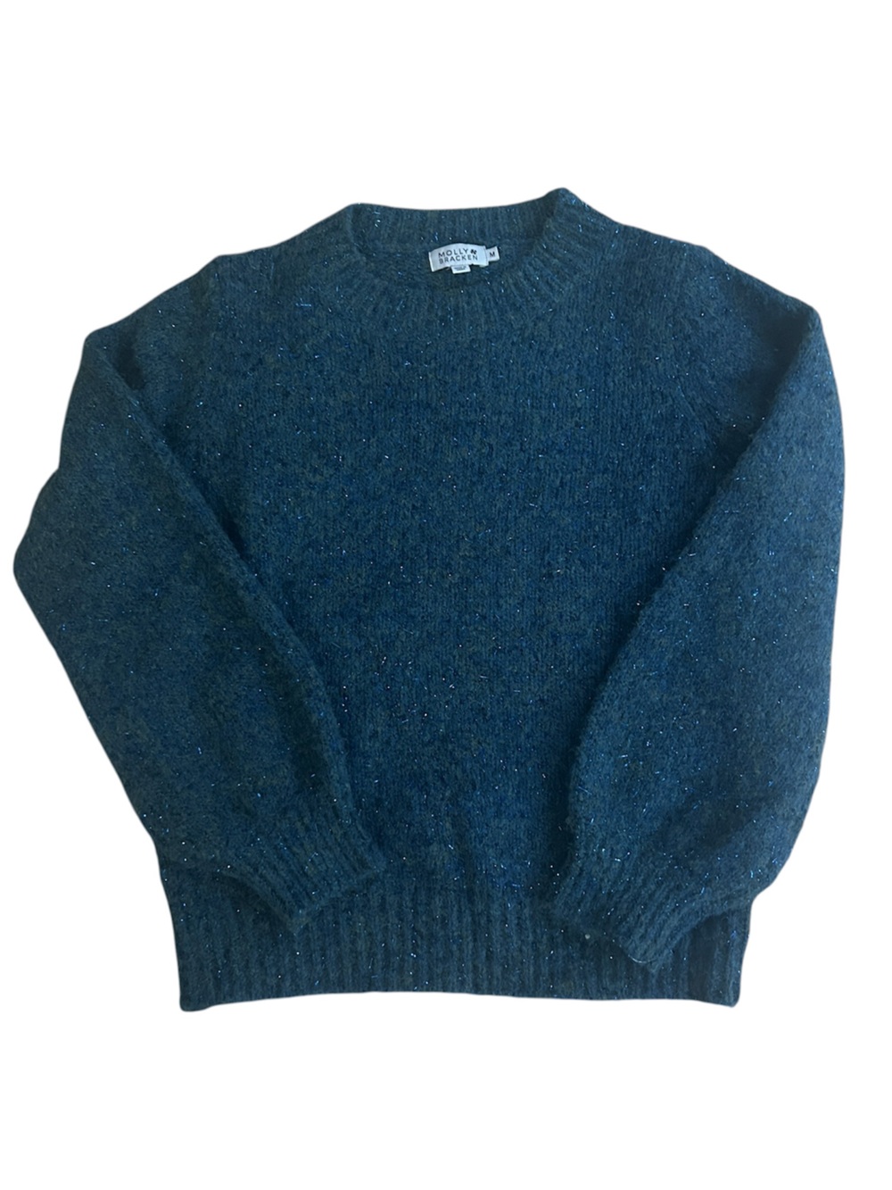 Molly Bracken Dark Teal Speckled Crewneck Sweater